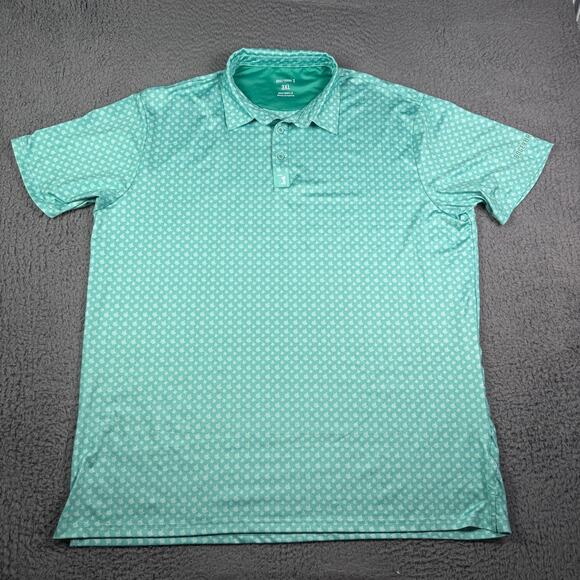 Bogey Bros Golf Polo Shirt Mens 3XL Teal AOP Middle Finger Flipping The Bird - Picture 2 of 9